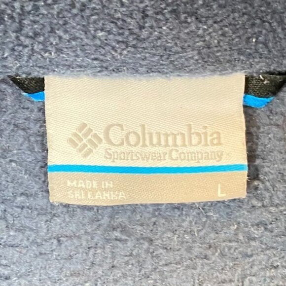 Columbia Men's Fleece Jacket Large Navy Blue Full-Zip Stand Collar Outdoors - Picture 3 of 13